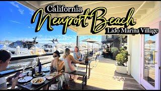 Newport Beach 'Lido Marina Village' Walking Tour & Travel Guide  California, USA. [4K HDR]