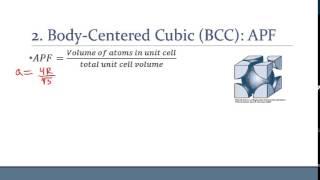 Body Centered Cubic (BCC) - Derivation of APF and visualization using VESTA