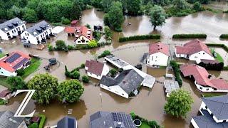 Drohnenbilder zeigen Ausmaß der Flut in Bayern