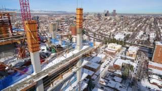 Amazing Drone tour of Denver High-Rise Construction Site