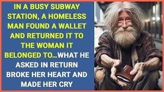 A homeless man found a wallet and returned it to its owner…what he asked in return made her cry