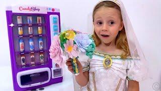 Nastya pretend play with vending machine