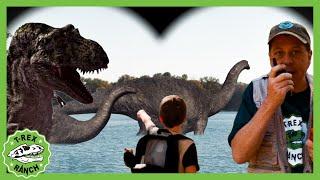 Giant Dinosaur Lookout - Watch Out For T-REX  |  T-Rex Ranch Dinosaur Videos