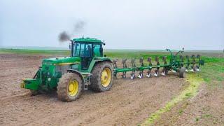 SOUND of John Deere 4955 at ploughing  12 furrows