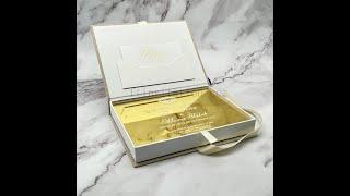 Gold Mirror Acrylic Velvet Box Wedding Invitation With Rsvp Card