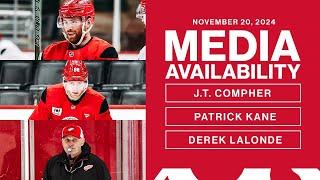 J.T. Compher, Patrick Kane, Derek Lalonde Media Availability | Nov. 20, 2024