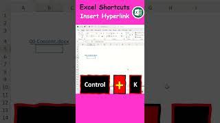 How to Launch Insert Hyperlink Dialogue box using Keyboard Shortcuts in MS Excel