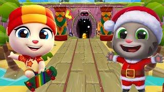 TALKING TOM GOLD RUN 2020 - NEW SPACE SIDE WORLD SANTA TOM VS SKATER ANGELA