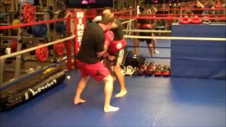 Bristol Marunde hitting mits with Peter Pinto