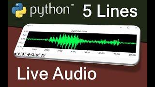 Live audio from Microphone in five lines of Python