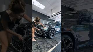 Cleaning BMW in Inred Studio #carwash #cargirl #bmw #warsaw