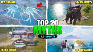 Top 20 Secret Epic Myths in BGMI PUBG | Fly Dragon | 3.5 Update New Mysterious Busted Myths