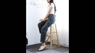 케시 베이직 워싱 하이웨스트 청바지