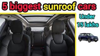 best 5 biggest sunroof cars under 15 lakhs #sunroof #cars #trending #hyundai #tata #kia #mahindra