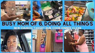 BUSY MOM OF 6 DOING ALL THE THINGS | NEW CHURCH | ALDI & TARGET | COOK DINNER | CLEANING MOTIVATION