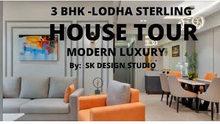 Home Tour |  Stunning 3BHK apartment tour | SK Design Studio | LodhaSterling |Home Decoration ideas|