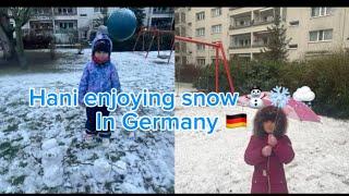 Hani enjoying snow ️ ️️in Germany  fun with snow ️