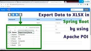 Export Data to XLSX in Spring Boot | Apache POI