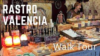 Flea Market Walk Tour 4K Europe - Valencia, Spain.