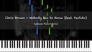 Chris Brown - Nobody has to Know (feat. Davido) | Synthesia Piano Tutorial