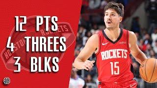 Reed Sheppard 12 pts 4 threes 3 blks vs Bulls 24/25 season