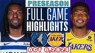 Los Angeles Lakers Vs Minnesota Timberwolves Full Game Highlights Oct 6,2024 NBA Preseason