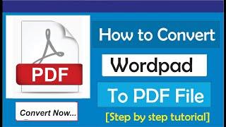 How To Convert WordPad To Pdf: how to save a WordPad document as a pdf