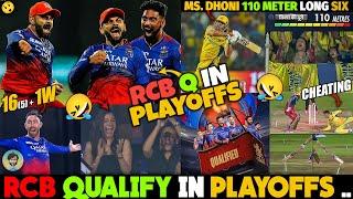 Finally RCB Qualify In Playoffs  MS Dhoni 110 Meter Six  RCB vs CSK Highlights  InCrico