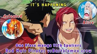 Red Hair Pirates vs Bartolomeo crew| Garp Alive| One Piece Manga 1126 Spoilers| Animebuff