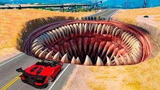 Testing CARS vs HUGE MONSTER POTHOLES in GTA 5!