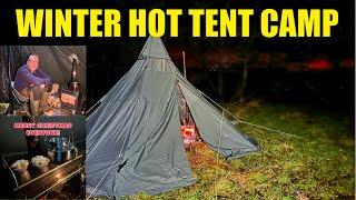 Stormy Solo Winter Camp in my HOT Tent and new Stove | New Camping Gear | Yorkshire Wild Camping