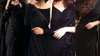 Black Saree  | Pinterest inspired |  saree collection / 2024 latest and trendy | by Ayesha Rano 