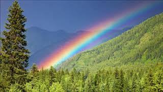 Rainbow relaxing music and gentle rain sounds to relieve stress, dissolve negative thoughts