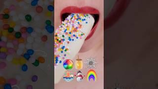 asmr RAINBOW MARSHMALLOW TANGHULU EMOJI FOOD 마시멜로 탕후루 이모지 먹방 eating sounds