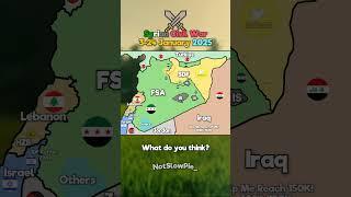 Syrian Civil War Map (3-24 January 2025) #shorts #mapping #civilwar #syria #trend #viralvideo
