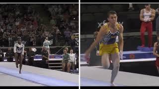 Simone Biles versus Paul Juda. Who did the Yurckenko Double Pike better?