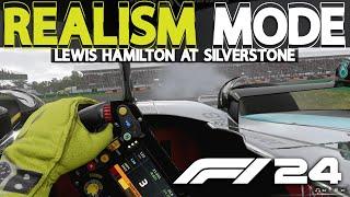 F1 24 REALISM MODE | Lewis Hamilton at Silverstone | NO HUD + COCKPIT + 100% RACE + TRACKIR