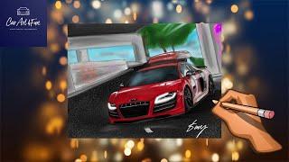 Drawing Jackultramotive Audi R8| Speed Drawing