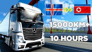 World's LONGEST Delivery in ETS2 (Iceland to North Korea) | 15.500 Km | Euro Truck Simulator 2