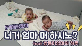 [브이로그] 쌍둥이 엄마의 하루 / 쌍둥이 육아 / 육아맘의 하루 /twin baby/baby mom diary