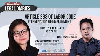 Article 283 of Labor code (Termination of employment) | Legal Diaries | #KalingangKatribu