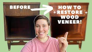 Midcentury Modern Furniture Flip | How to Restore Wood Veneer to a Natural Wood Finish!