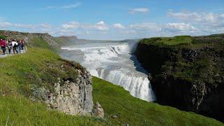 GULLFOSS ("GOLDEN FALLS") WATERFALL, ICELAND (4K)