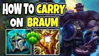 CHALLENGER support shows you how to CARRY LANE on BRAUM - braum support - 14.11 League of legends