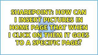 How can I insert pictures in home page that when I click on them it goes to a specific page?