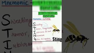 symptoms of hyperthyroidism!!! mnemonic = sting #medical #physiology #shorts @medicogirl 