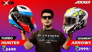 Axor Hunter Turbo vs Axxis Arrows Segment Helmet Best for Travel & Motovlog| Best helmet Under 4000