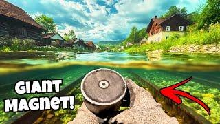 I Tossed My Giant Magnet In A River LOADED With 100 Year Old Treasure! (Magnet Fishing)