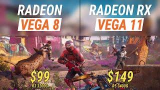 Radeon Vega 8 vs Radeon RX Vega 11 | 10 games | Full HD