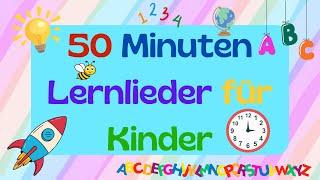 50 Minuten Lernlieder für Kinder| Kinderlieder Mix auf Deutsch | Uhr, Wochentage, Zahlen, ABC lernen